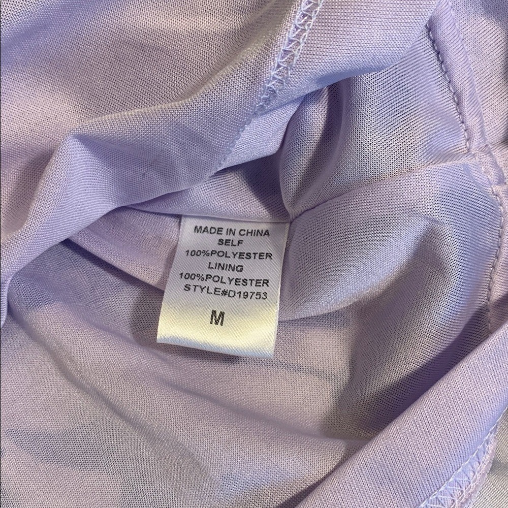 Shop the Mint Periwinkle Floral Tiered Dress EUC Medium Puff Sleeve Lined - Picture 12 of 13